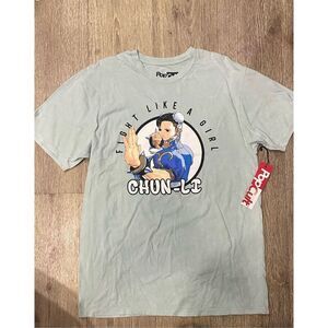 Pop Cult Street Fighter Fight Like a Girl Chin Lu Shirt Large New